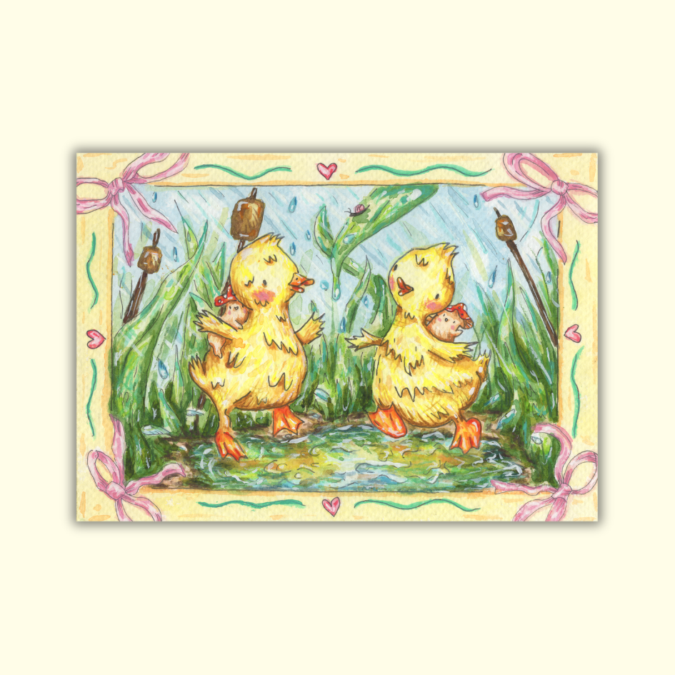 'Chasing April Showers' - April Mail Club Art Print