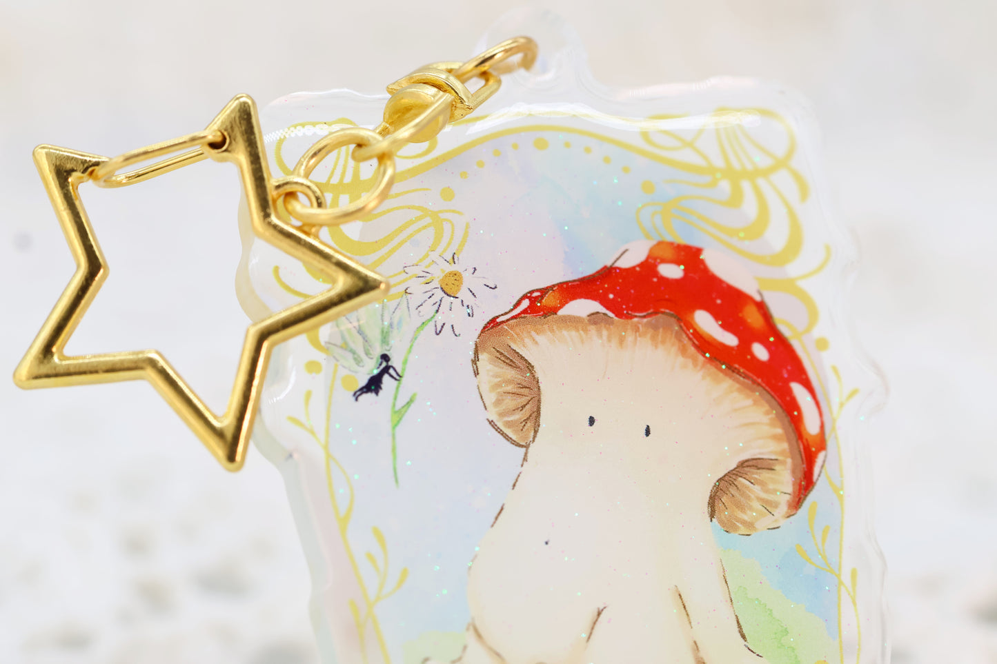 Away with the Fairies - glitter keyring