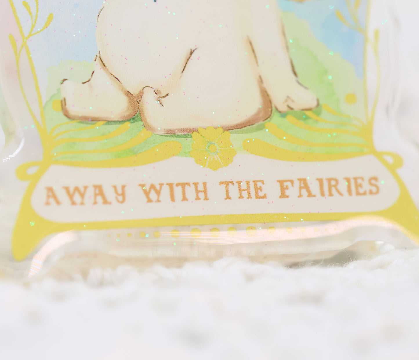 Away with the Fairies - glitter keyring