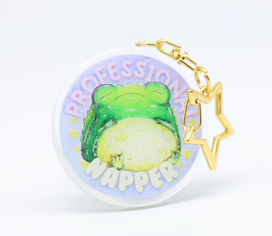 "Professional Napper" Glumbert Glitter Keyring