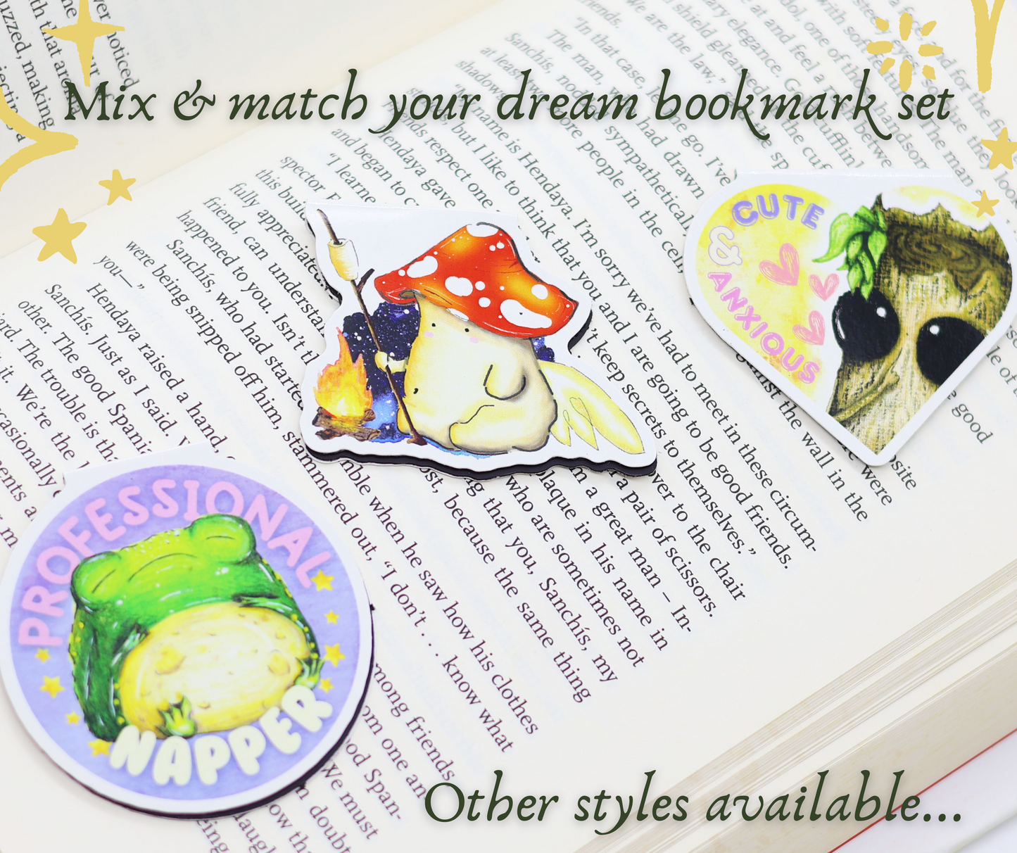 'Buttons the Quiet Mushroom' Magnetic Bookmark