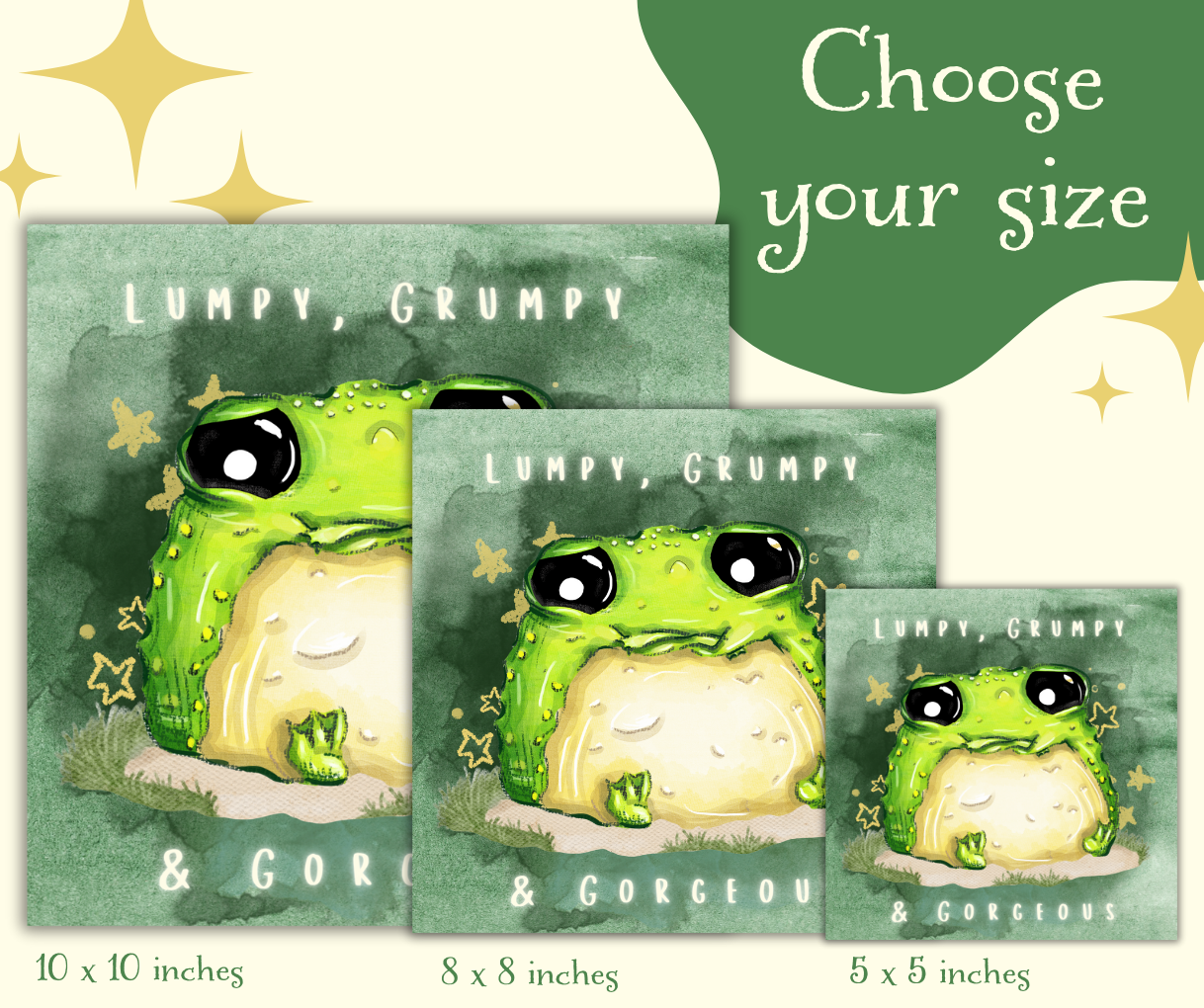 "Lumpy, Grumpy & Gorgeous" - Cute Glumbert the Toad Art Print
