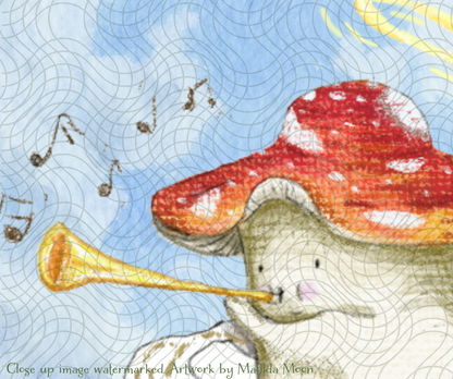 'Soft heart, Strong soul' Cute Cherub Mushroom Art Print