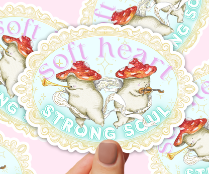 "Soft heart, strong soul" Holographic Jumbo Vinyl Sticker