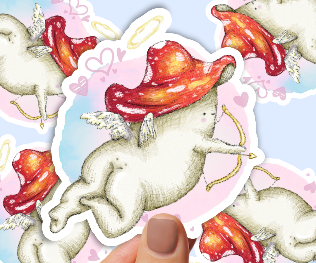 "Cupid cherub" Holographic Vinyl Sticker