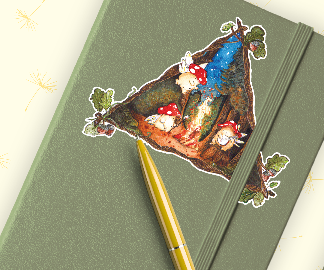 "Camping Mushies" - Jumbo Vinyl Sticker