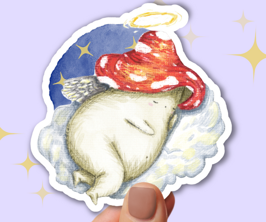 "Sleeping Cherub" Holographic Vinyl Sticker