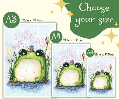 "Still Worthy" - Glumbert the Sad Toad Fantasy Art Print