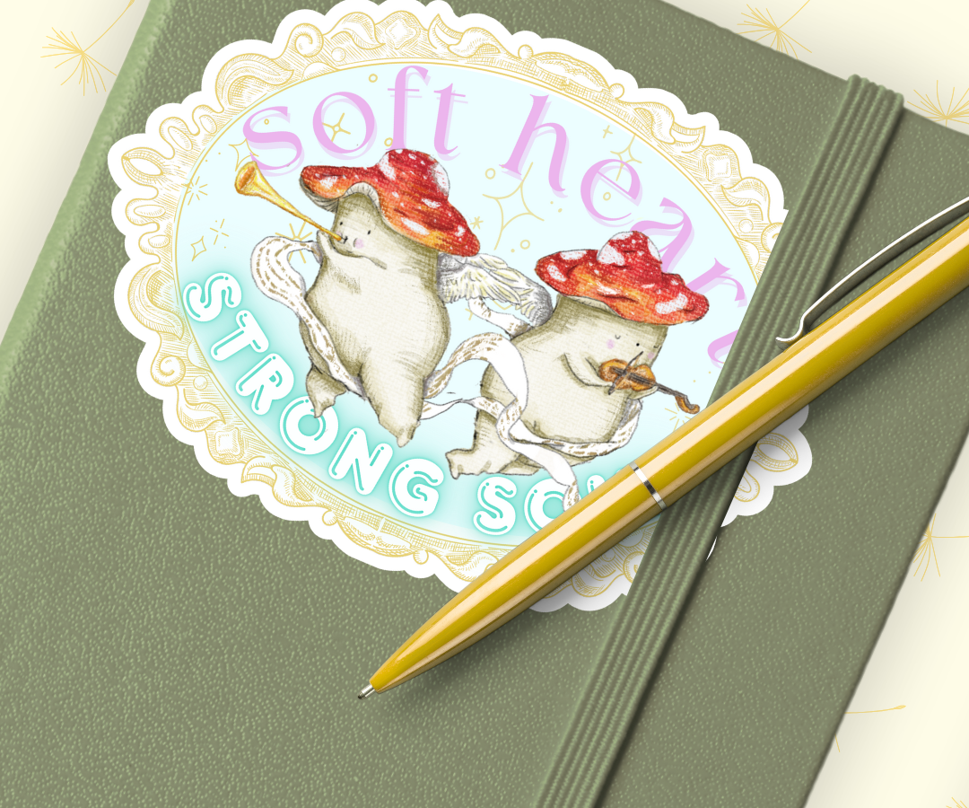 "Soft heart, strong soul" Holographic Jumbo Vinyl Sticker