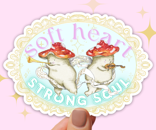 "Soft heart, strong soul" Holographic Jumbo Vinyl Sticker
