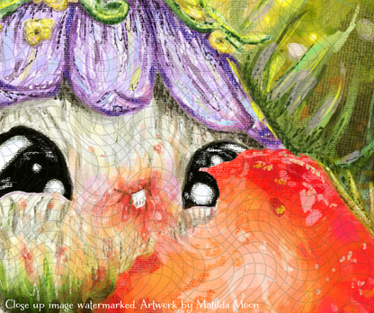 "Caught Red Mouthed" - Blush the Sproutling - Cute fantasy art print