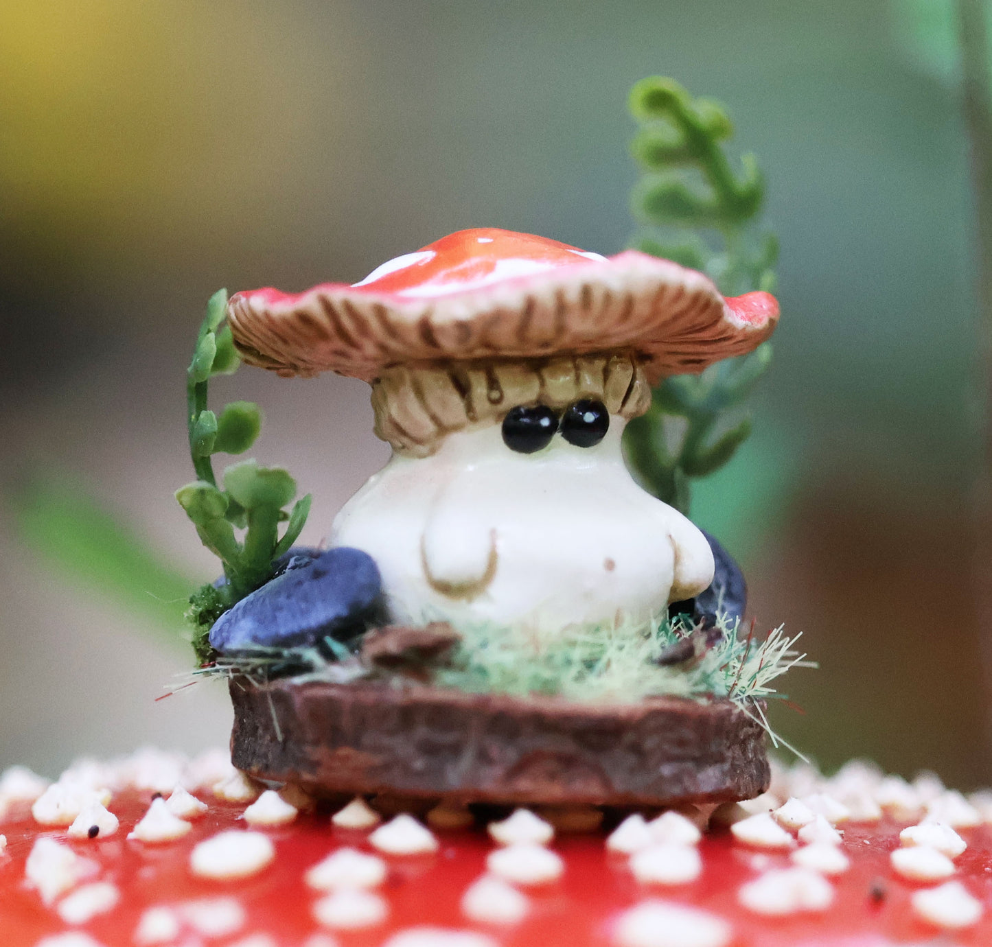 Miniature Buttons the Quiet mushroom - Collectible Figurine