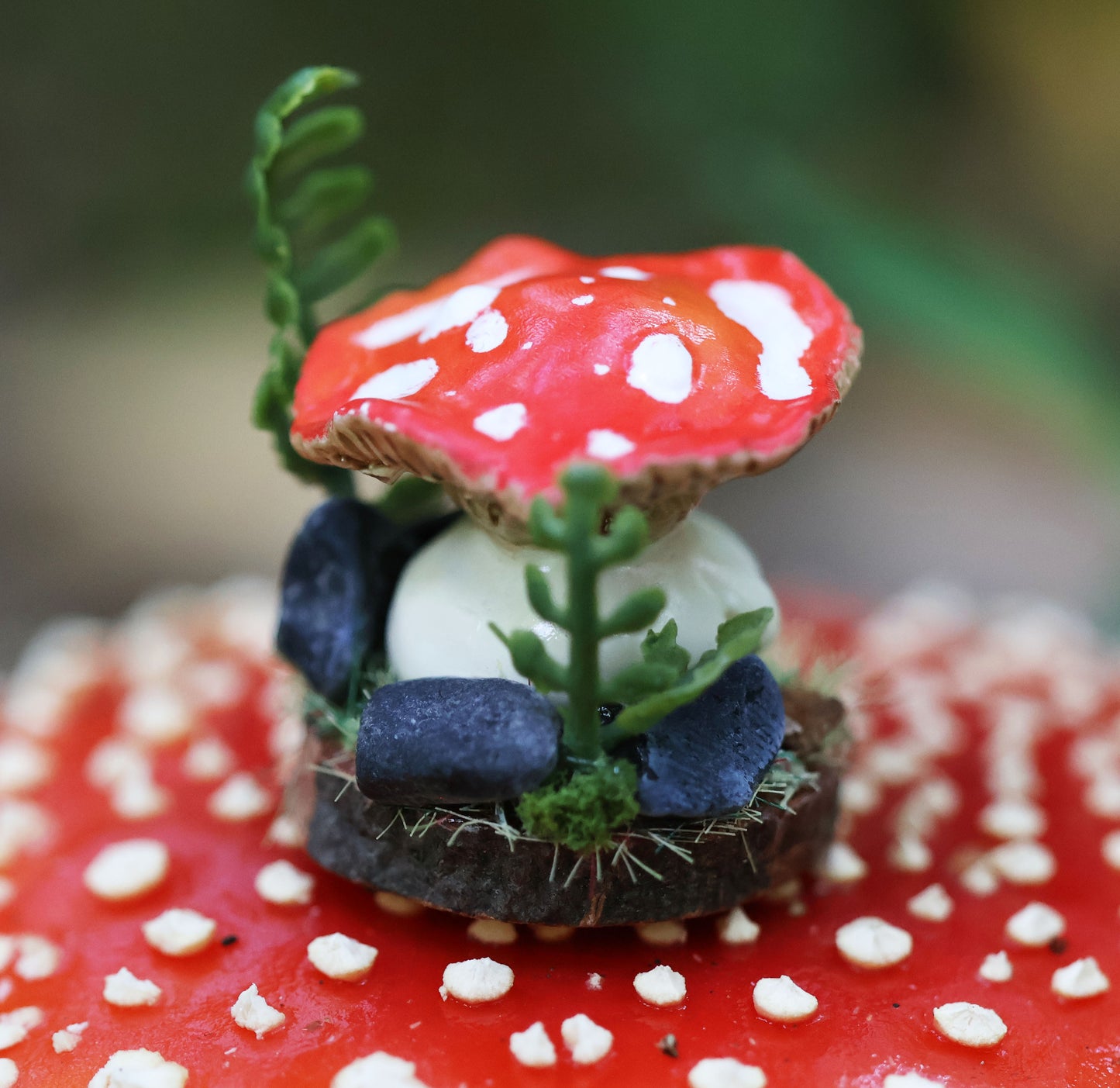 Miniature Buttons the Quiet mushroom - Collectible Figurine