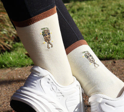 Splint the Twigling - Embroidered Cotton Socks