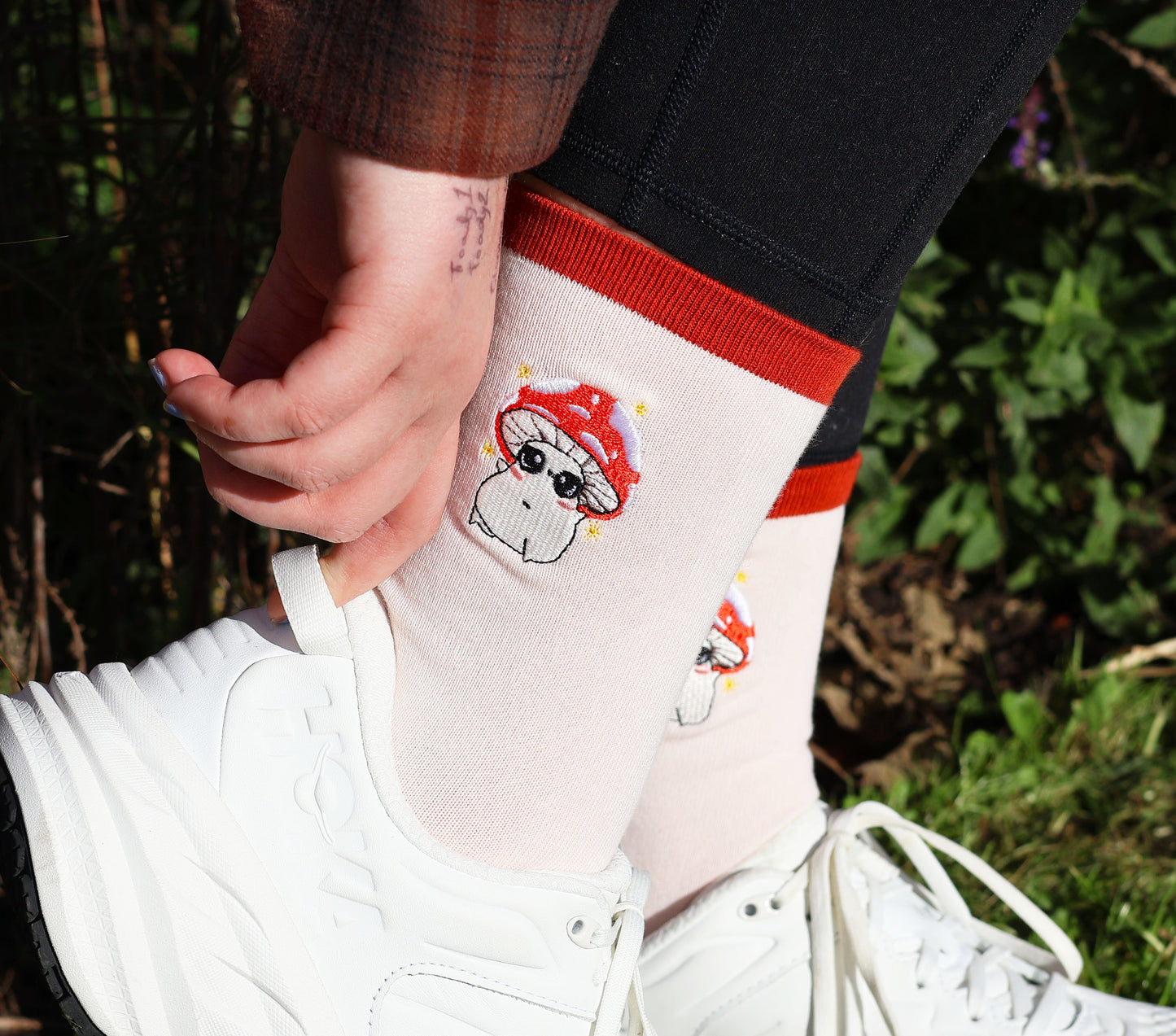 Baby Alba the Mushroom - Embroidered Cotton Socks