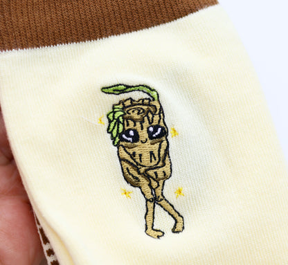 Splint the Twigling - Embroidered Cotton Socks