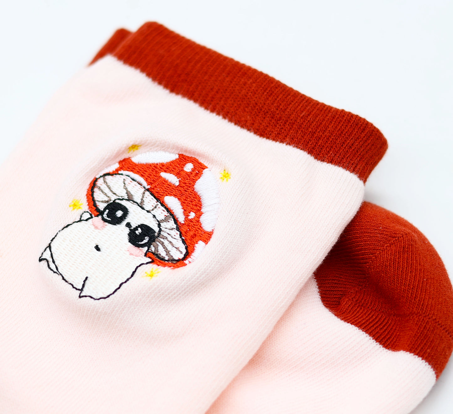 Baby Alba the Mushroom - Embroidered Cotton Socks