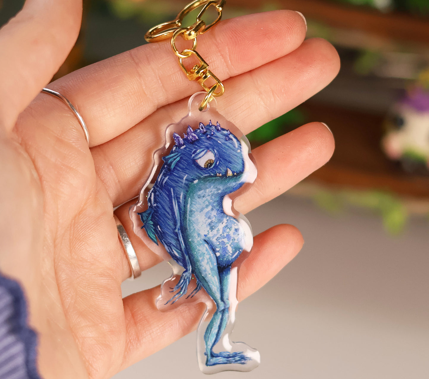 Hapless the Skimdipper - Glitter keyring