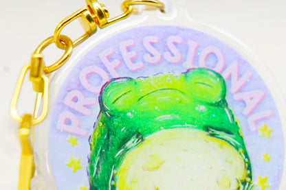 "Professional Napper" Glumbert Glitter Keyring