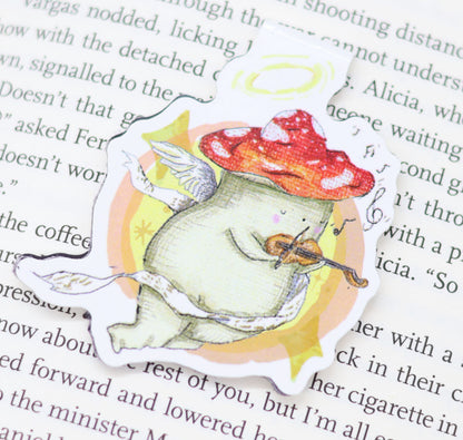 'Violin Cherub Mushroom' Magnetic Bookmark