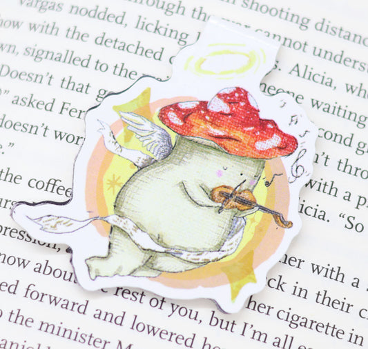 'Violin Cherub Mushroom' Magnetic Bookmark