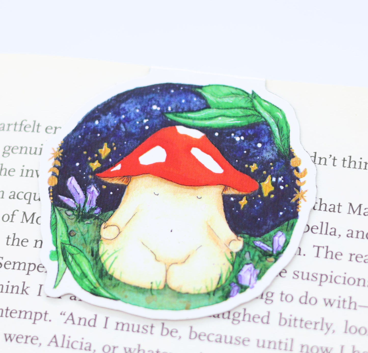 'Meditating Mushroom' Magnetic Bookmark