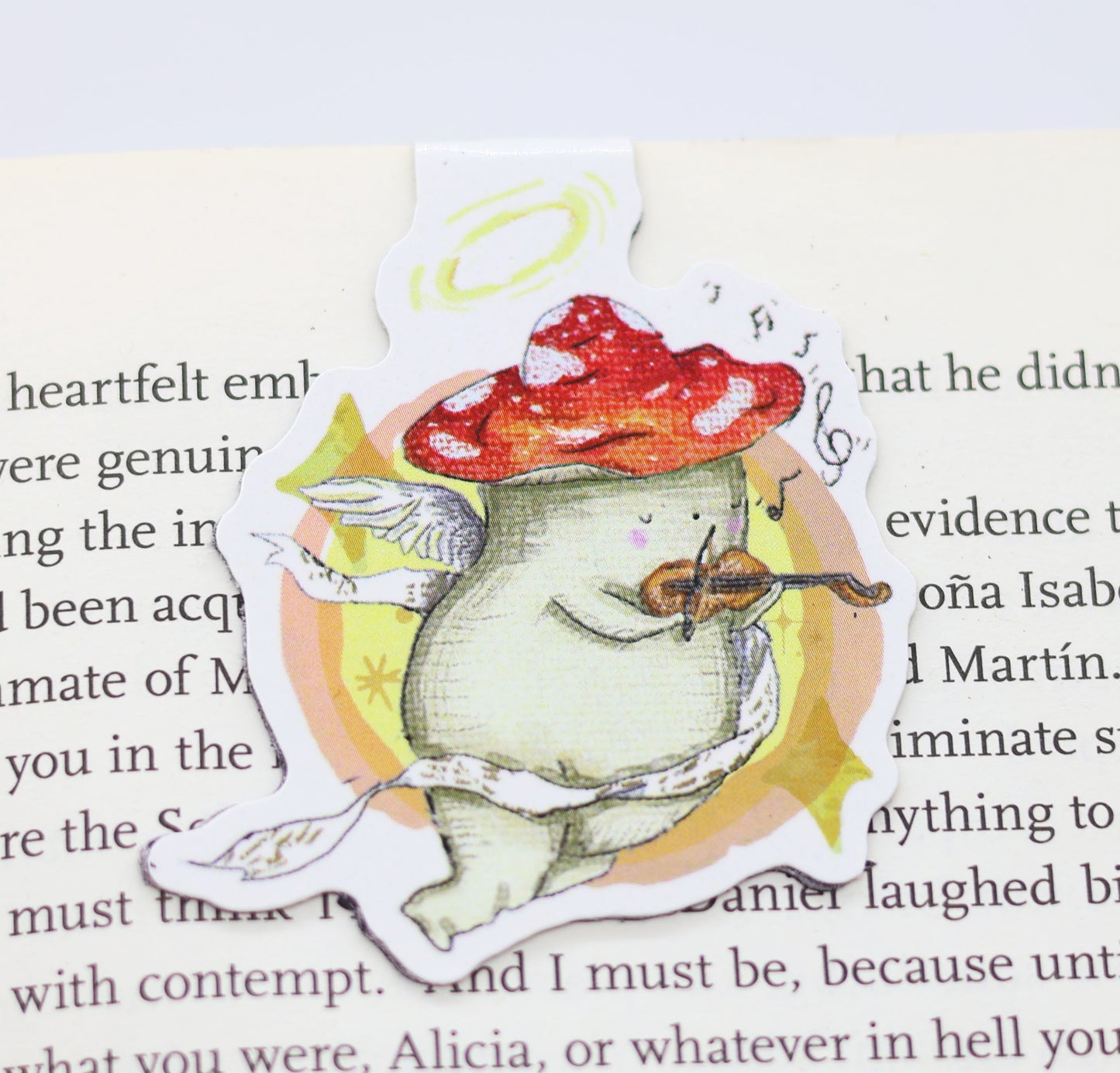 'Violin Cherub Mushroom' Magnetic Bookmark