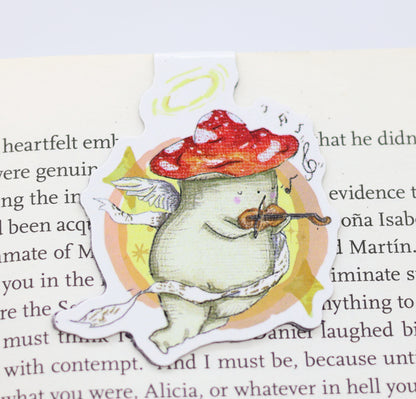 'Violin Cherub Mushroom' Magnetic Bookmark