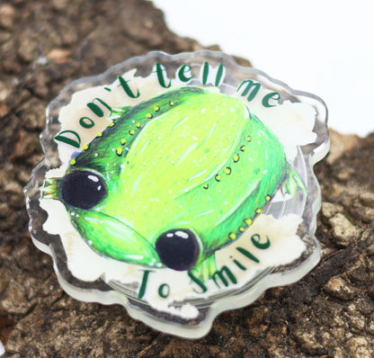 "Don't tell me to smile" Glumbert the Toad phone grip