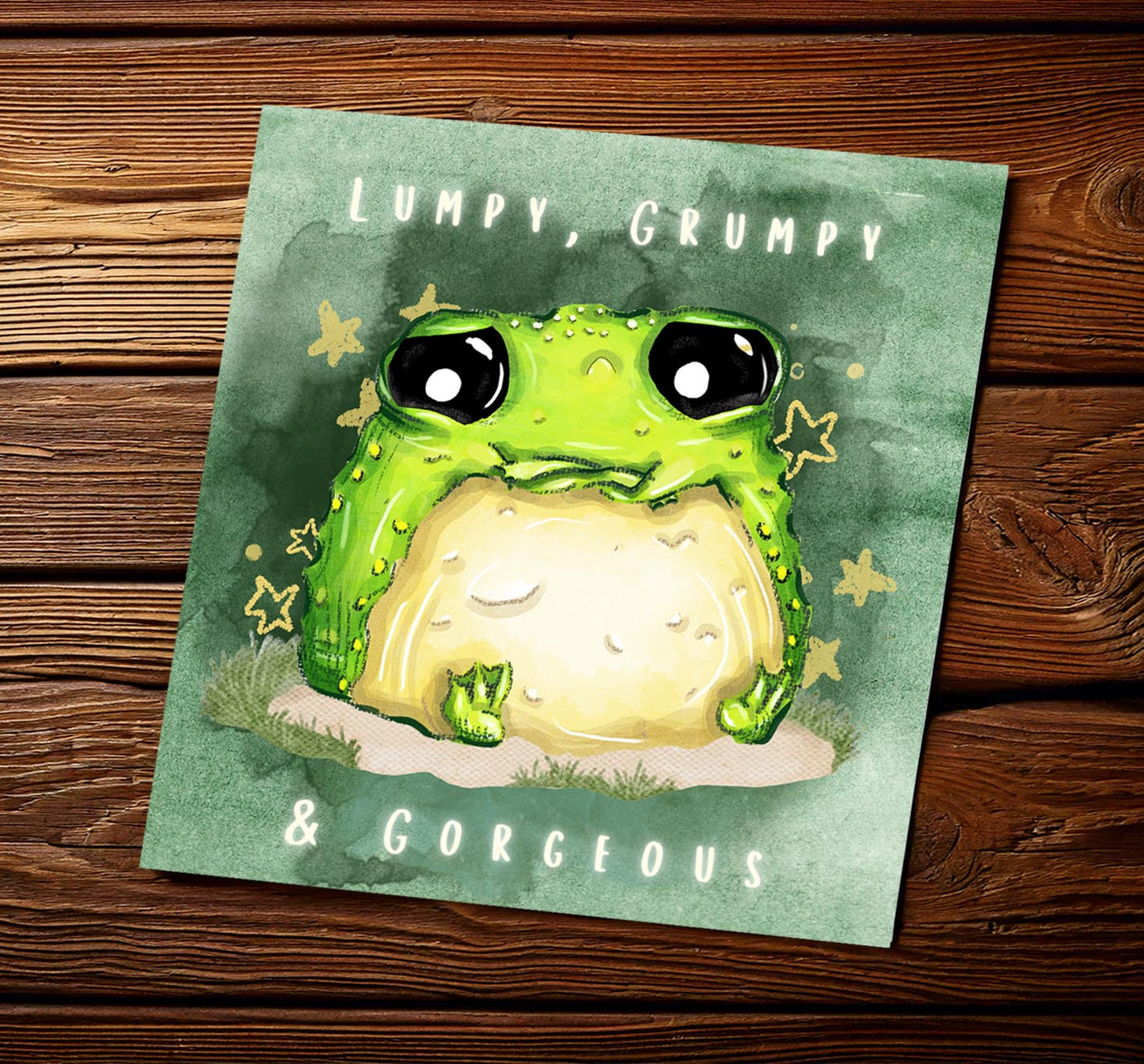 "Lumpy, Grumpy & Gorgeous" - Cute Glumbert the Toad Art Print