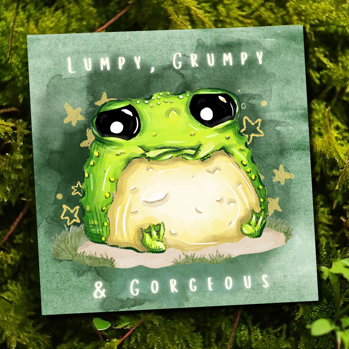 "Lumpy, Grumpy & Gorgeous" - Cute Glumbert the Toad Art Print