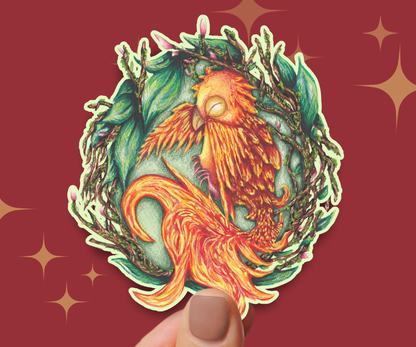 'Sparks the baby phoenix' Vinyl Sticker