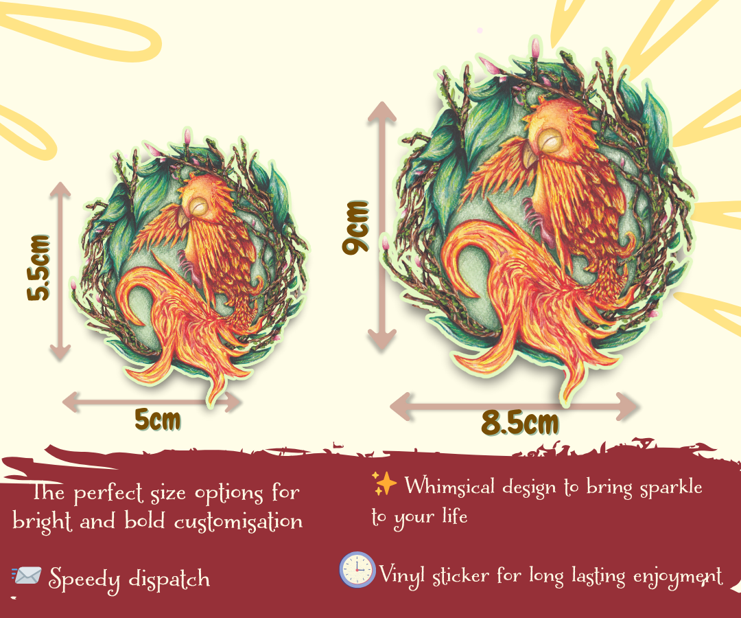 'Sparks the baby phoenix' Vinyl Sticker