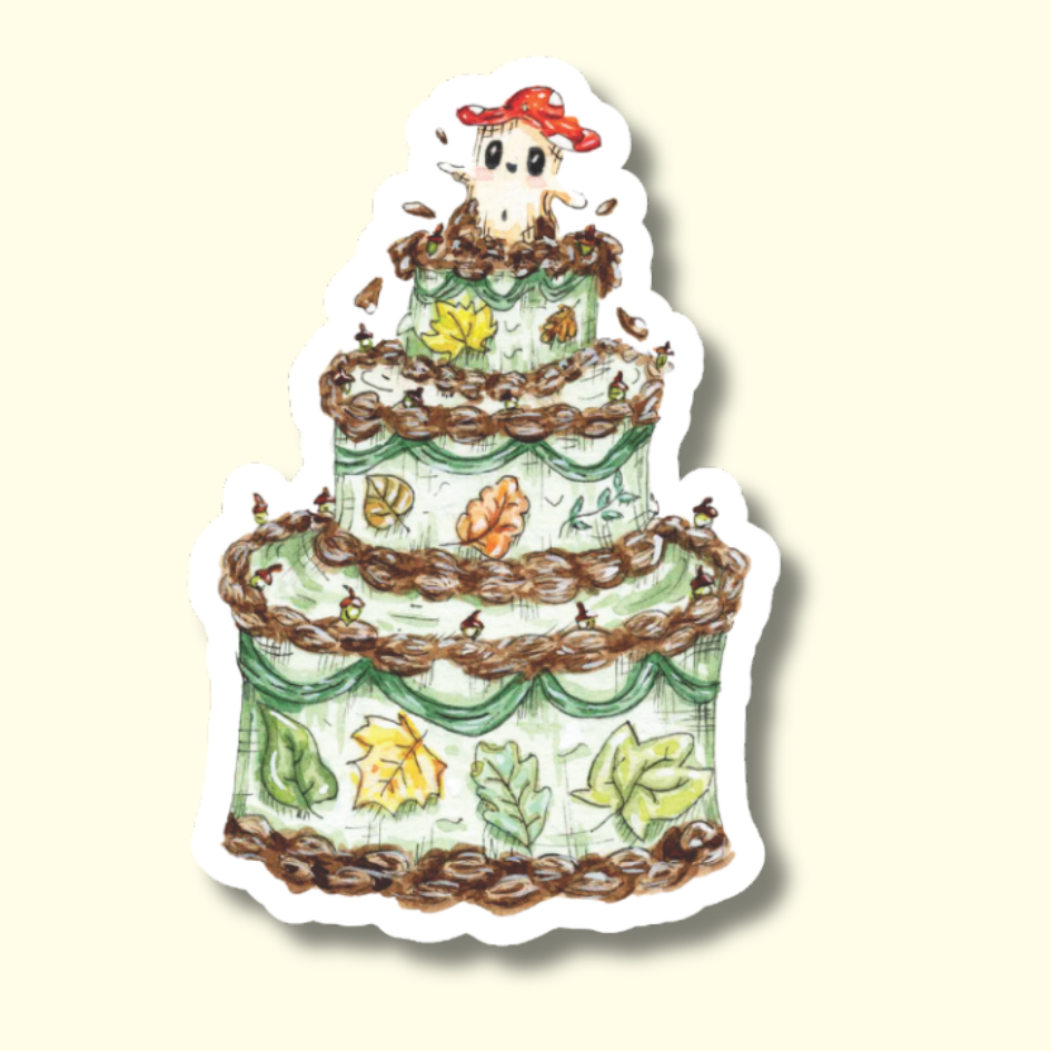 'Mr Nibwit's Birthday Cake' - March mail club sticker