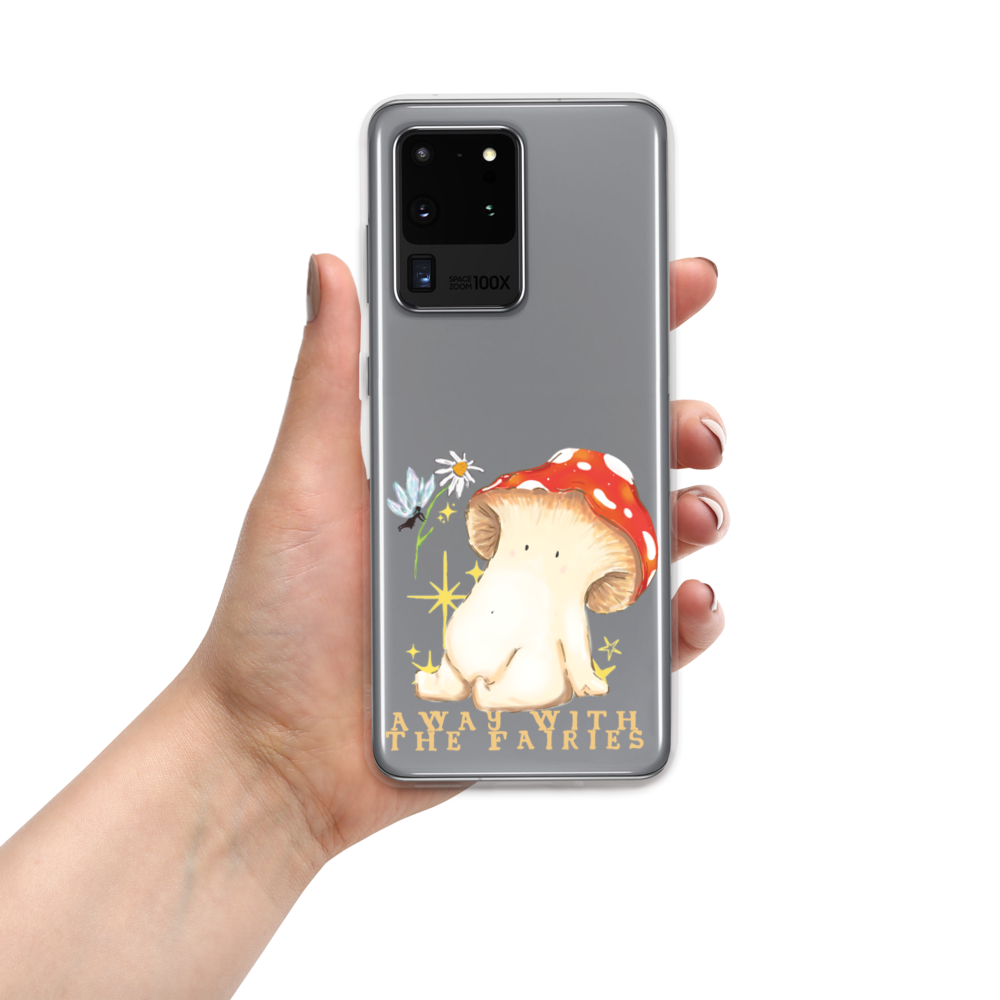 "Away with the Fairies" - Toadstool Mushroom Clear iPhone Samsung Phone Case