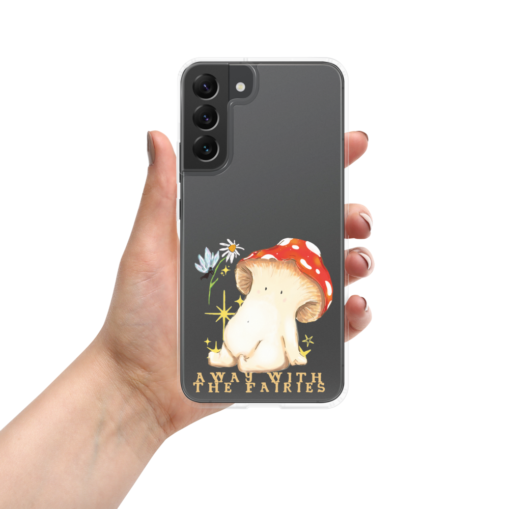 "Away with the Fairies" - Toadstool Mushroom Clear iPhone Samsung Phone Case