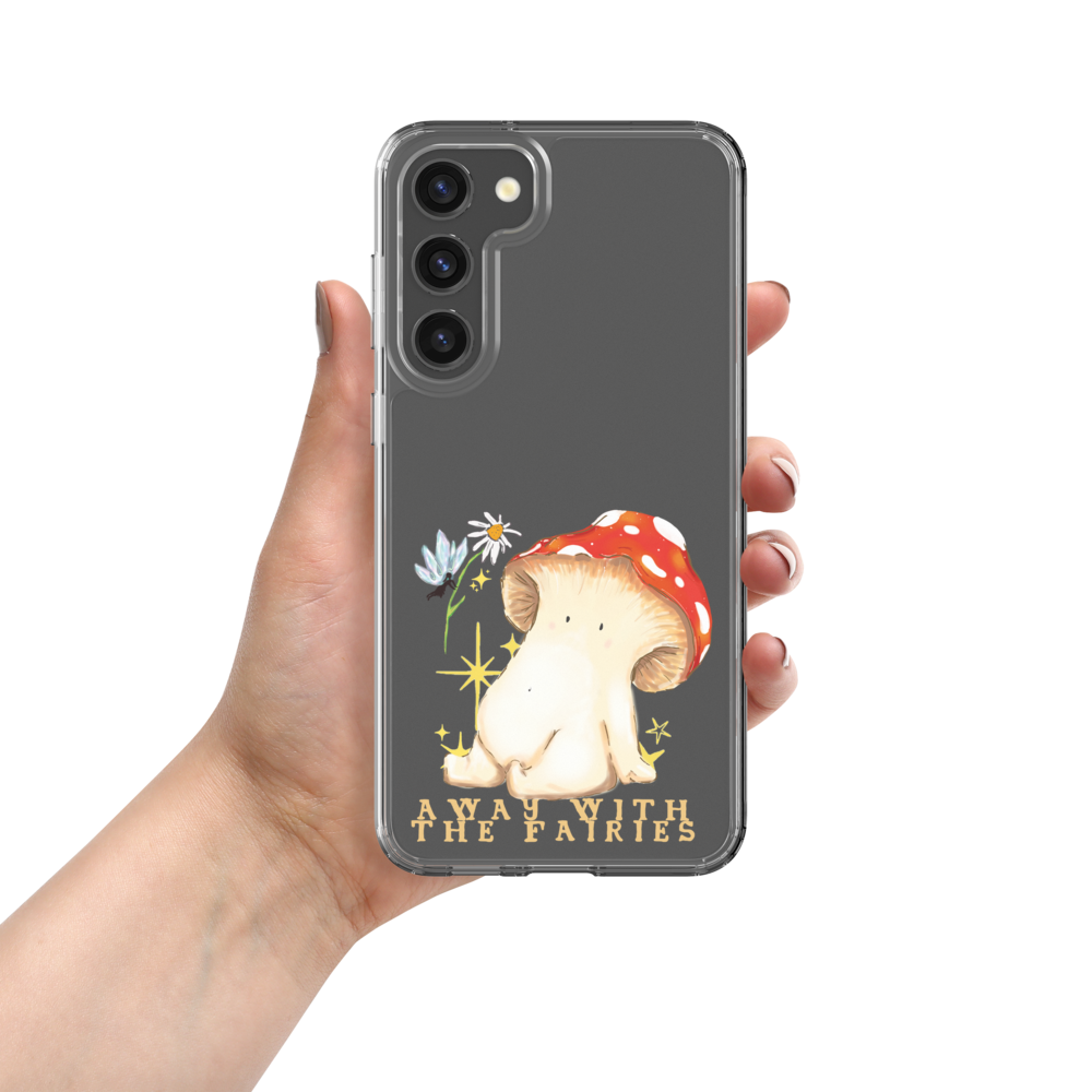 "Away with the Fairies" - Toadstool Mushroom Clear iPhone Samsung Phone Case