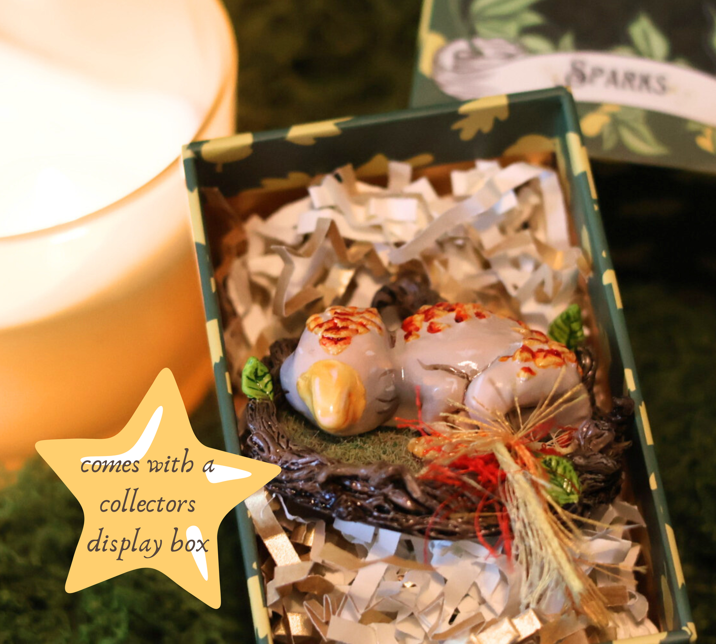 Sparks the baby Phoenix - collectible figurine