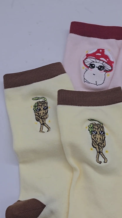 Embroidered Cotton Socks - Set of 3