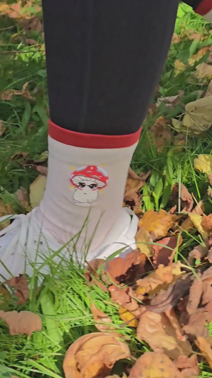 Baby Alba the Mushroom - Embroidered Cotton Socks
