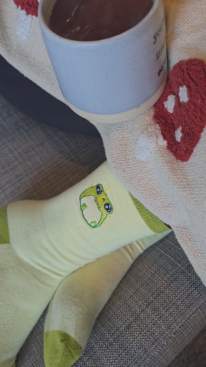 Grumpy Glumbert - Embroidered Cotton Socks