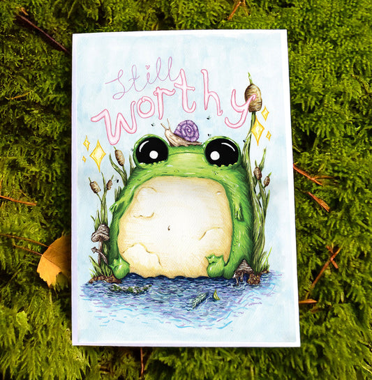 "Still Worthy" - Glumbert the Sad Toad Fantasy Art Print